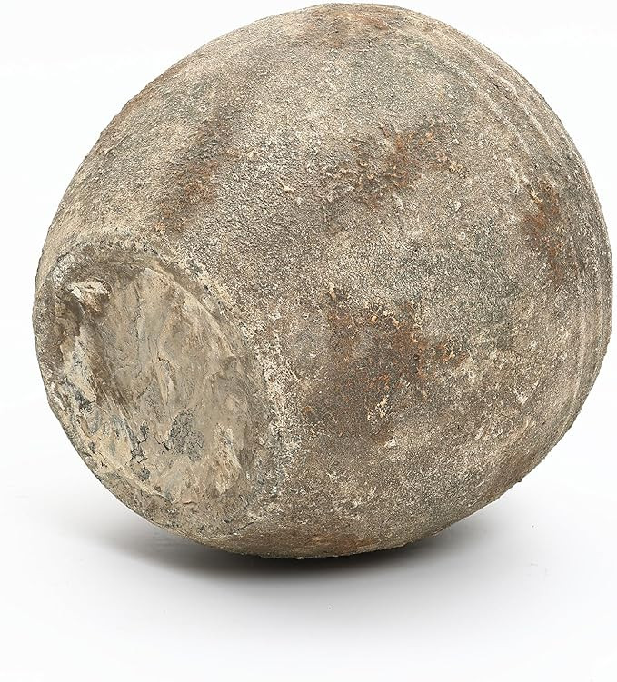 LuxenHome Rustic Ceramic Vase, 12" Weathered Terracotta with Textured Ridges Round Vases, Boho Fl... | Amazon (US)