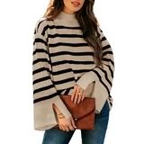 Dokotoo Pullover Sweaters for Women Casual Loose Long Sleeve Mock Neck Ribbed Jumper Sweaters Chu... | Walmart (US)