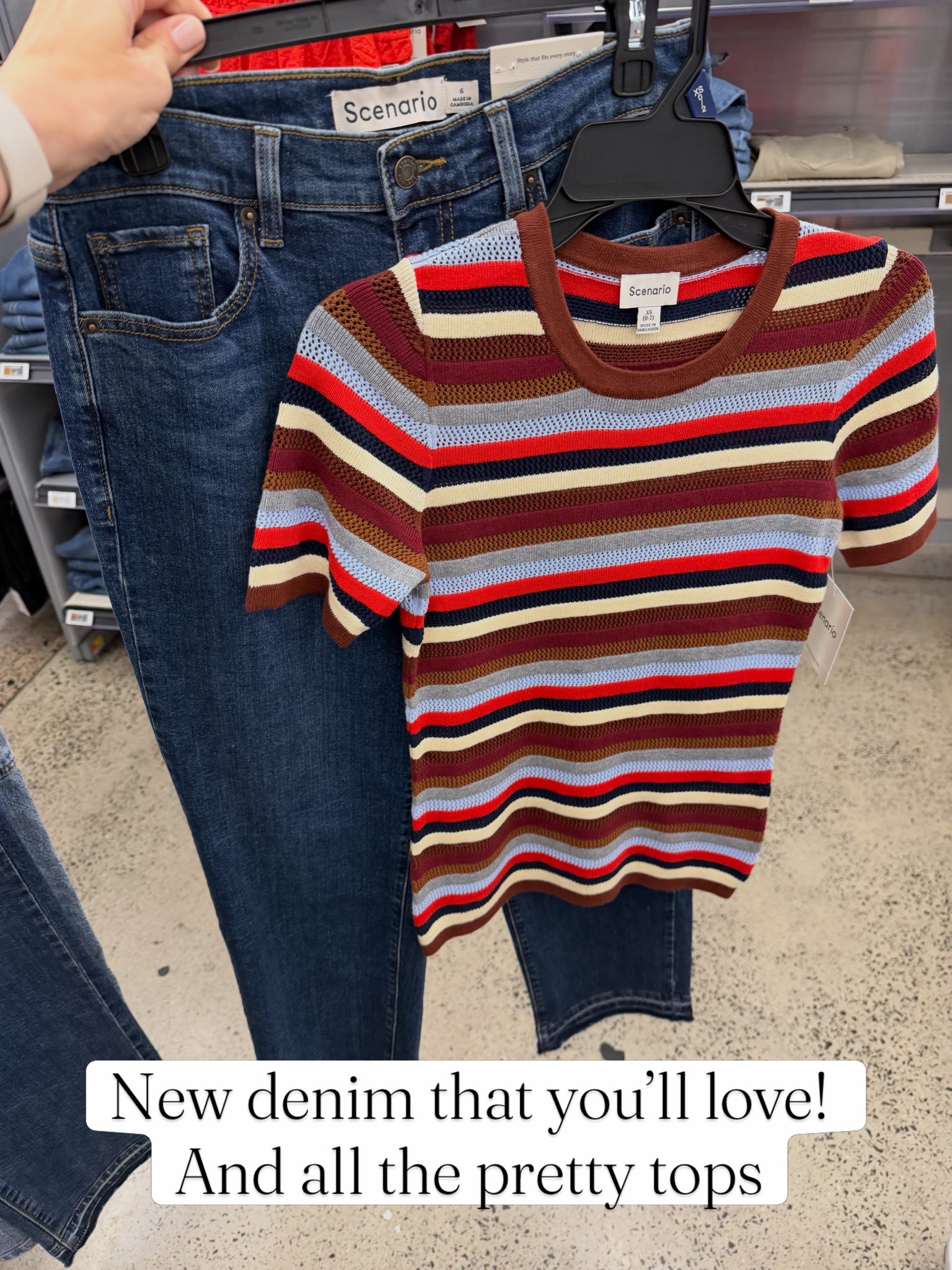 Retro stripe top in the prettiest fall colors and straight leg jeans at Walmart fall outfit idea #walmartfashion

#LTKxWalmart