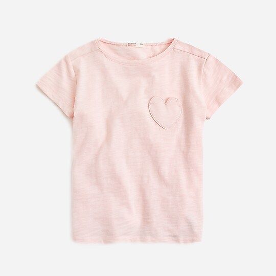 Girls' T-shirt with heart-shaped pocket | J.Crew US