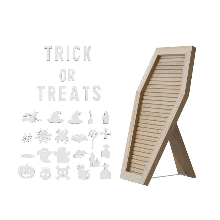 Coffin-Shaped Letter Board Tabletop Decor, Beige, 11.9", Halloween by Way To Celebrate | Walmart (US)