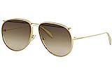 Alexander McQueen AM0170S 001 Light Gold AM0170S Pilot Sunglasses Lens Category | Amazon (US)
