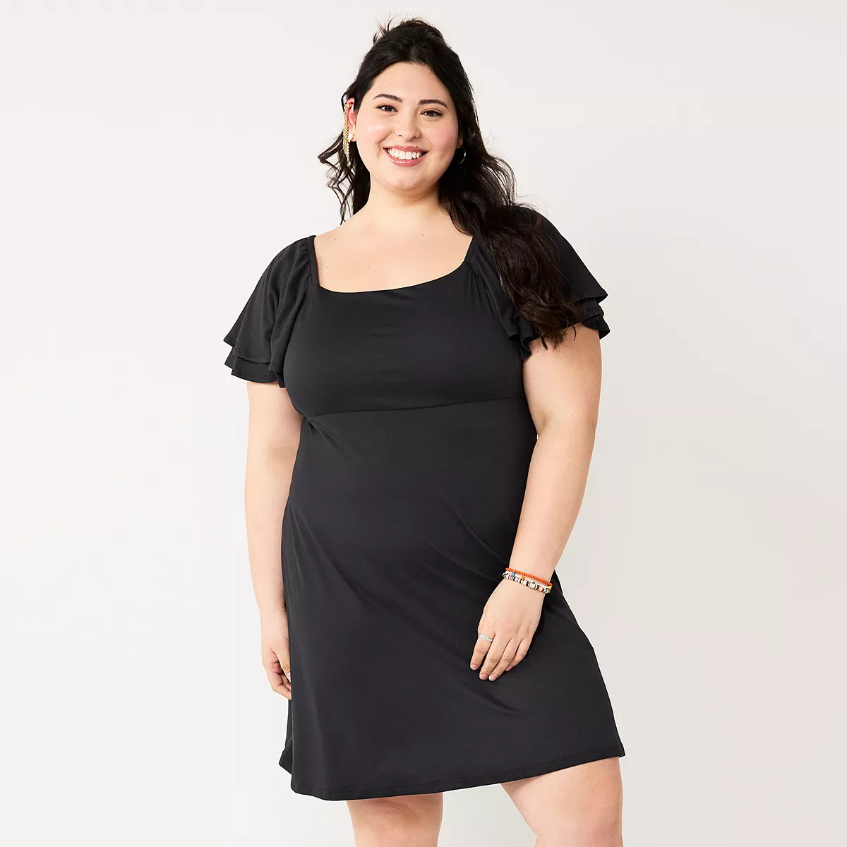 Juniors' Plus Size SO® Double Flutter Sleeve Dress | Kohl's