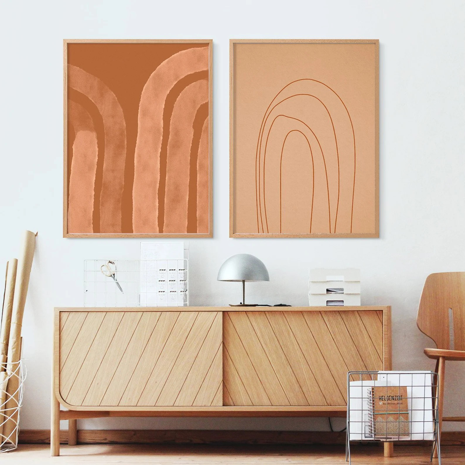 Set of 2 abstract prints, Two prints, Downloadable print, Printable rainbow arch poster, geometri... | Etsy (US)