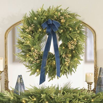 English Country Christmas Cordless Wreath, 26" | Grandin Road