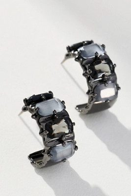 Crystal Baguette Huggie Hoop Earrings | Anthropologie (US)
