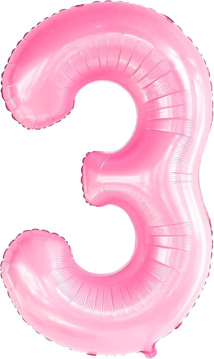 KatchOn, Large Pink Number 3 Balloon - 40 Inch | Mylar Foil Balloon For 3rd Happy Birthday Decora... | Amazon (US)