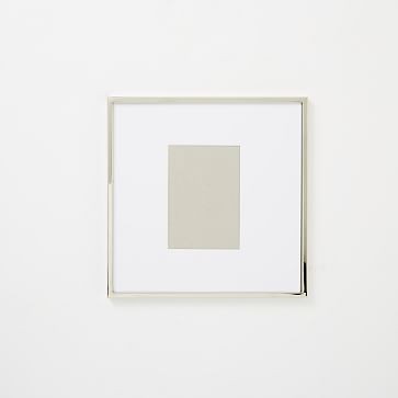 Gallery Frame, Polished Nickel, 5"" x 7"" (12"" x 12"" without mat) | West Elm (US)