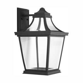 Progress Lighting Endorse LED Collection 1-Light Textured Black Clear Glass New Traditional Outdo... | The Home Depot