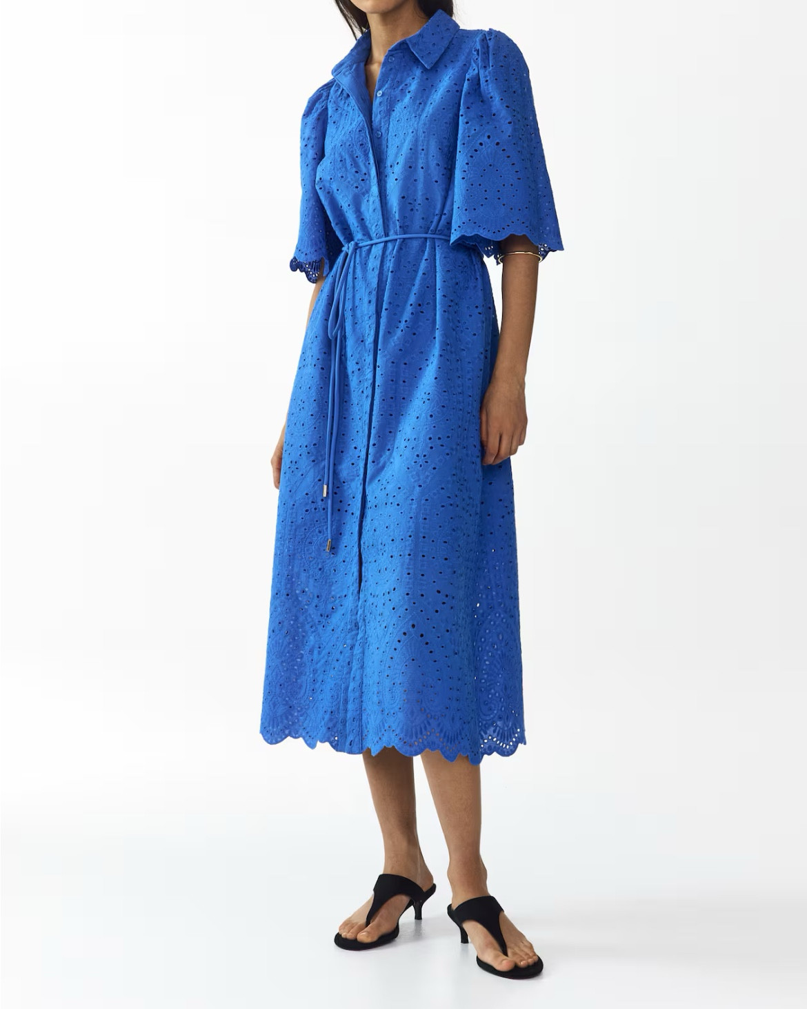 Blue eyelet midi shirt dress 

#LTKSeasonal
