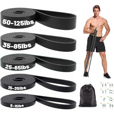 5-Pack Pull Up Resistance Bands Set, Exercise Workout Bands for Men & Women, Assistance Bands for Body Stretching Black one size | Target