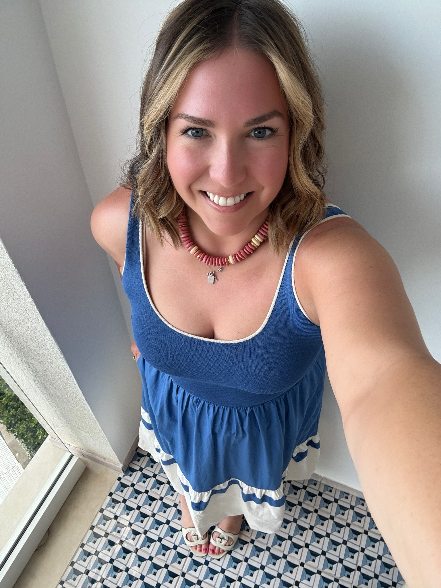 Last night in Italy for a few months! This dress was a perfect match to the colors of Amalfi. I love the fit of the knit top. It’s comfortable while still feeling dressed up. I added a pop of pink to go with the blues. Sad to leave but also so ready to see the doodles!

#LTKootd #LTKTravel #LTKMidsize