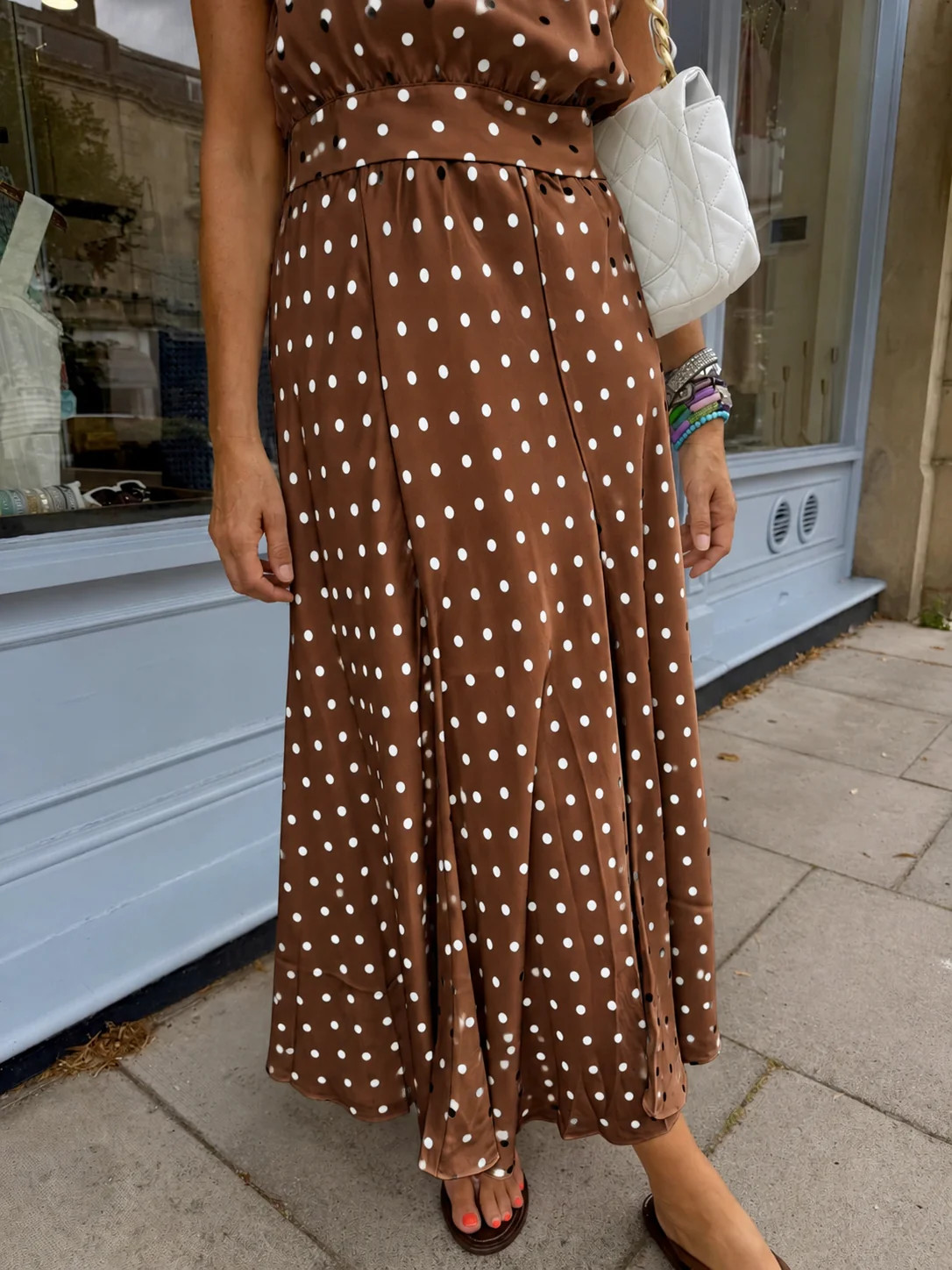 Lydia Polka Dot - Skirt Chocolate | Law and Co