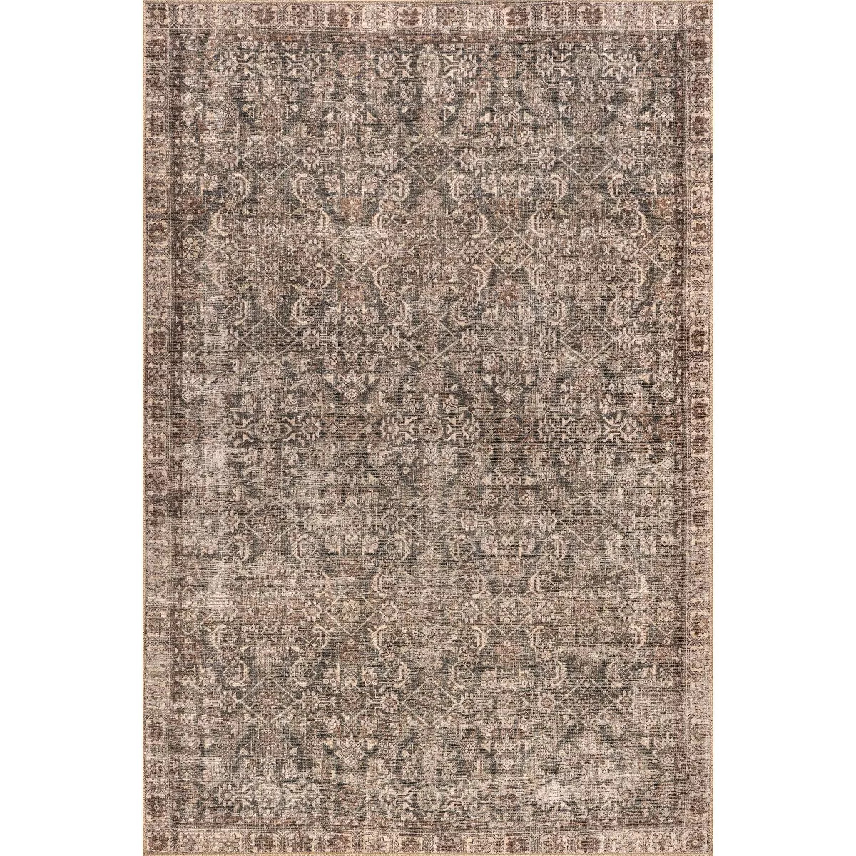 Nuloom Hillstone Collection Calianna Traditional Vintage Medallion Area Rug, 7' 10" x 10', Beige | Target
