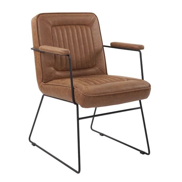 Carbon Loft Teigen Faux Leather Chair with Sled Base | Bed Bath & Beyond