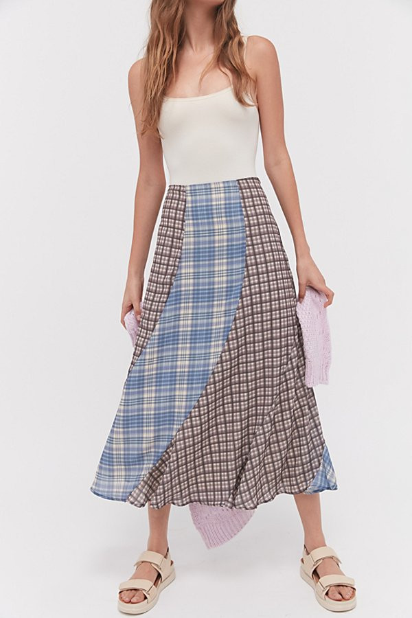 UO Selena Plaid Midi Skirt - Assorted S at Urban Outfitters | Urban Outfitters (US and RoW)