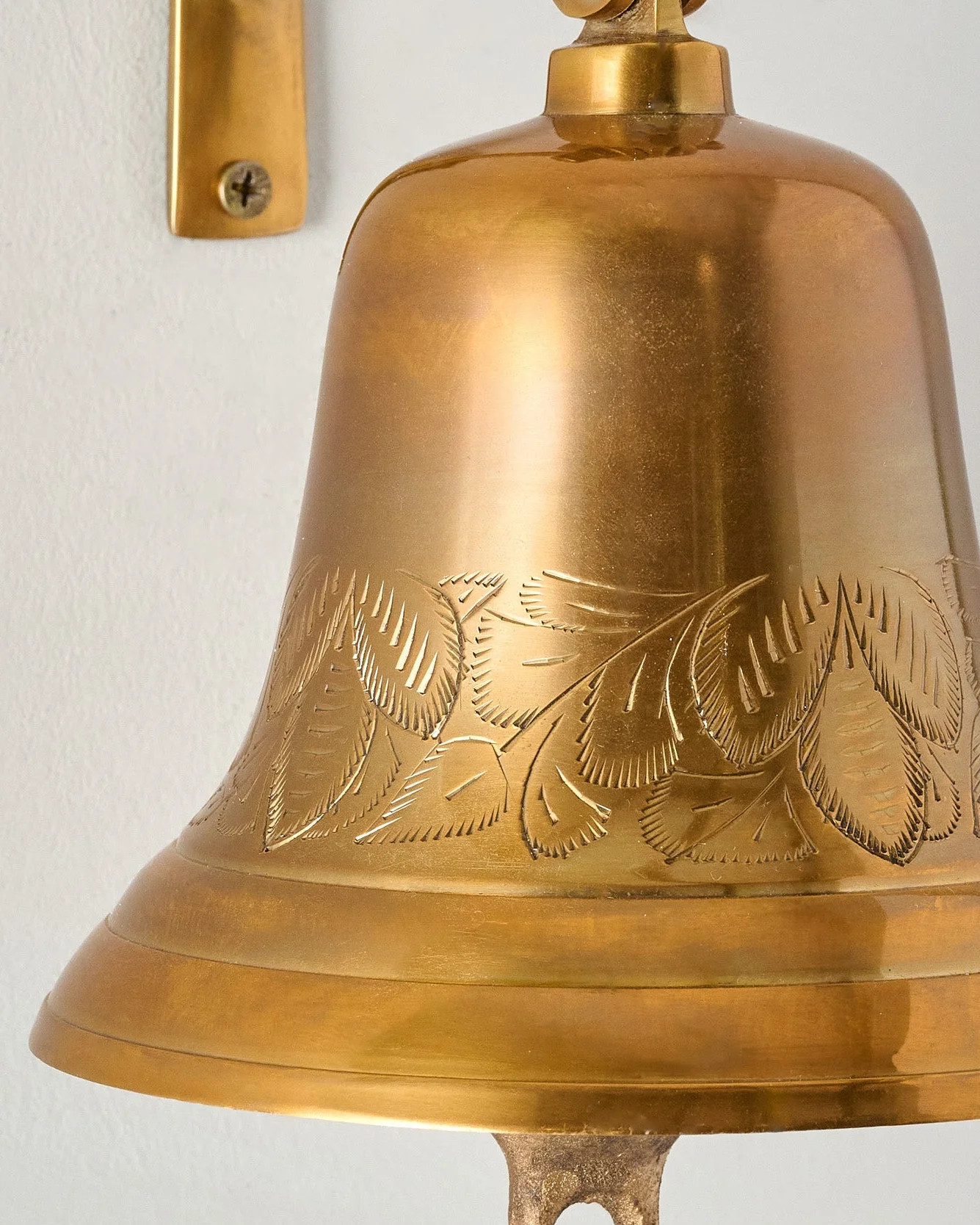 Polished Brass Etched Wall Bell | Magnolia