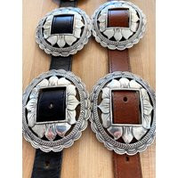 Concho Belt Genuine Leather Southwestern Western Country Sunflower Brighton Quality | Etsy (US)