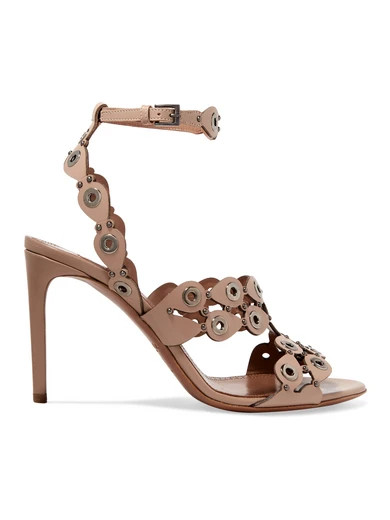 Eyelet-embellished laser-cut leather sandals | NET-A-PORTER (US)