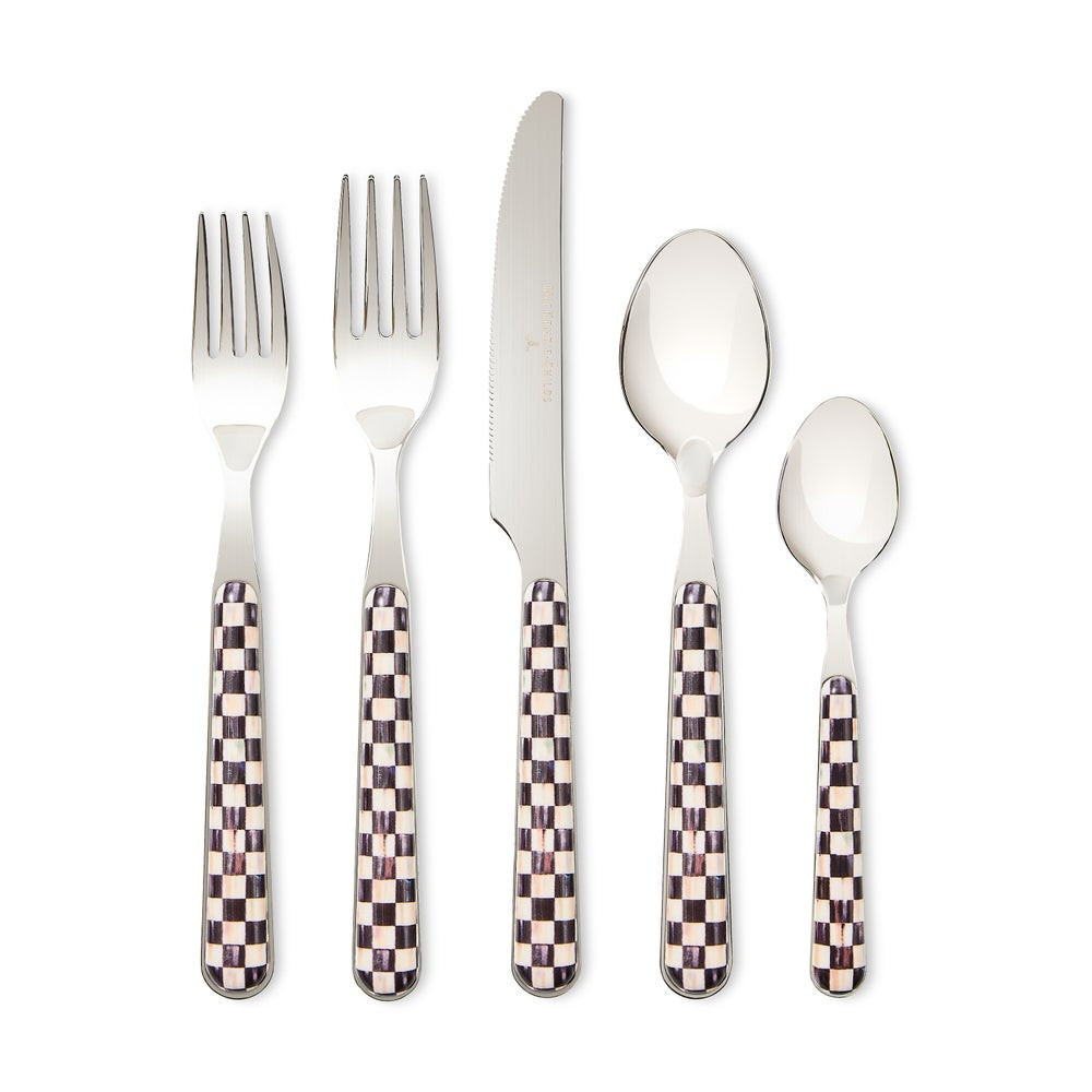 Courtly Check Bistro Flatware 5 Piece Place Setting | MacKenzie-Childs