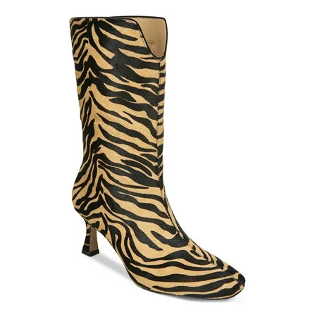 SAM EDELMAN Womens Brown Zebra V Notch Dyed Calf Hair Cushioned Lolita Square Toe Kitten Heel Leathe | Walmart (US)