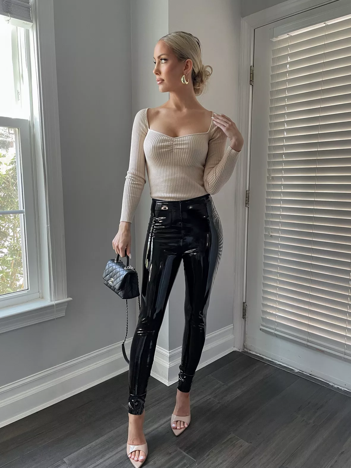 Faux Patent Leather Legging curated on LTK