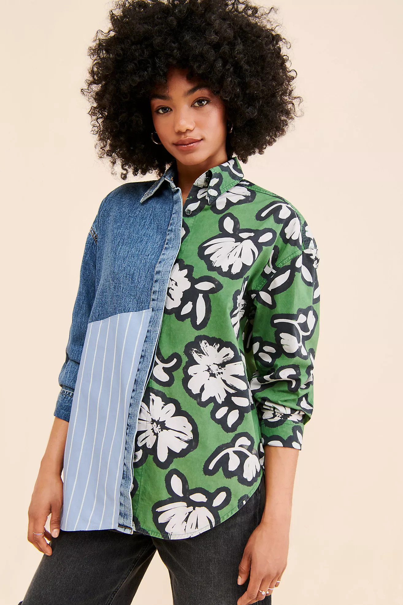 Dhruv Kapoor Paneled Buttondown Shirt | Anthropologie (US)