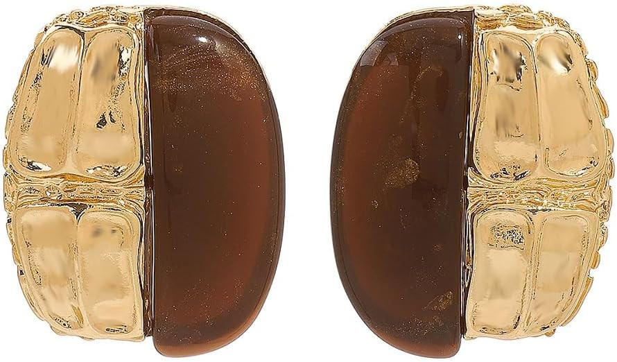 Geometric Amber Dangle Earrings for Women Retro Chunky Large Oval Rectangle Statement Charms Drop... | Amazon (US)