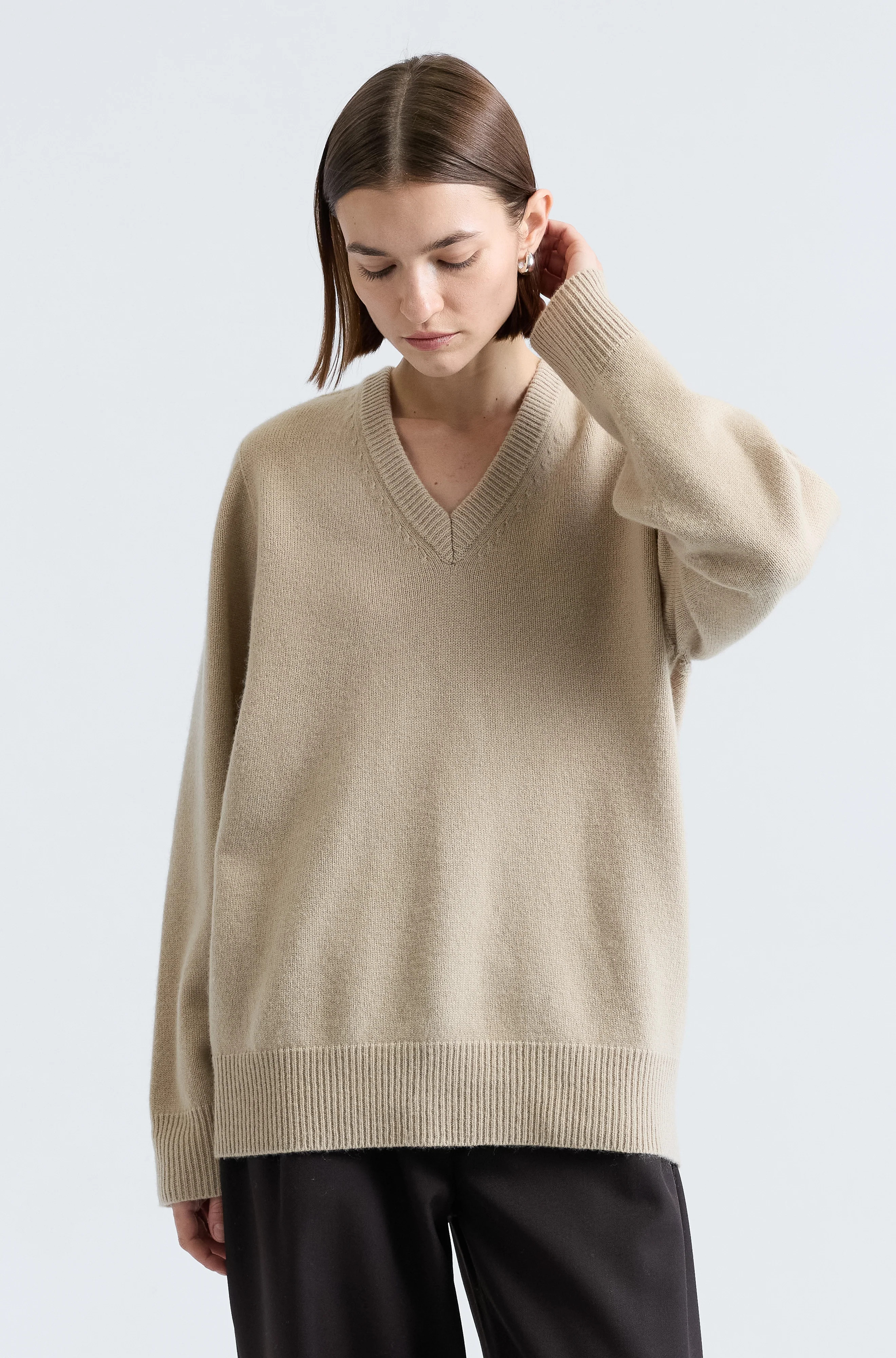 Wool V Neck Sweater | Almina Concept