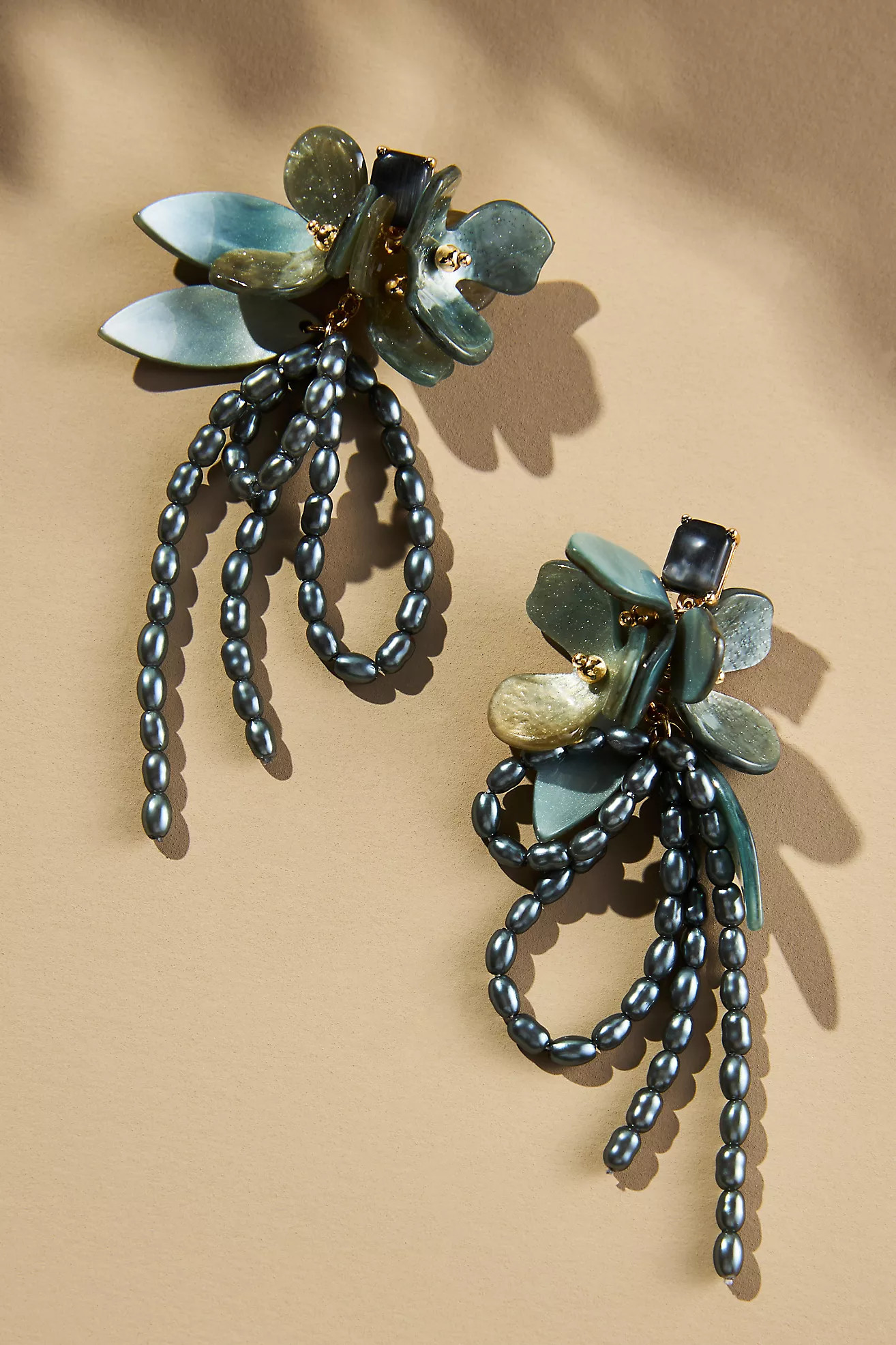 Beaded Flower Bouquet Drop Earrings | Anthropologie (US)