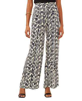 Vince Camuto Women's Printed Pull-On Wide-Leg Pants - Macy's | Macy's