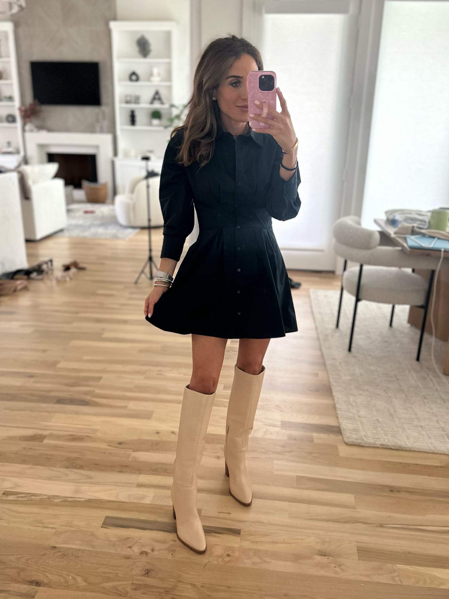 Black shirt dress size xxs petite use code AFLTK 

#LTKSale #LTKfindsunder100 #LTKfindsunder50