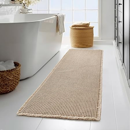 Upgraded Waffle Runner Rug, Super Absorbent Non Slip Bath Mats for Bathroom Floor, Machine Washab... | Amazon (US)