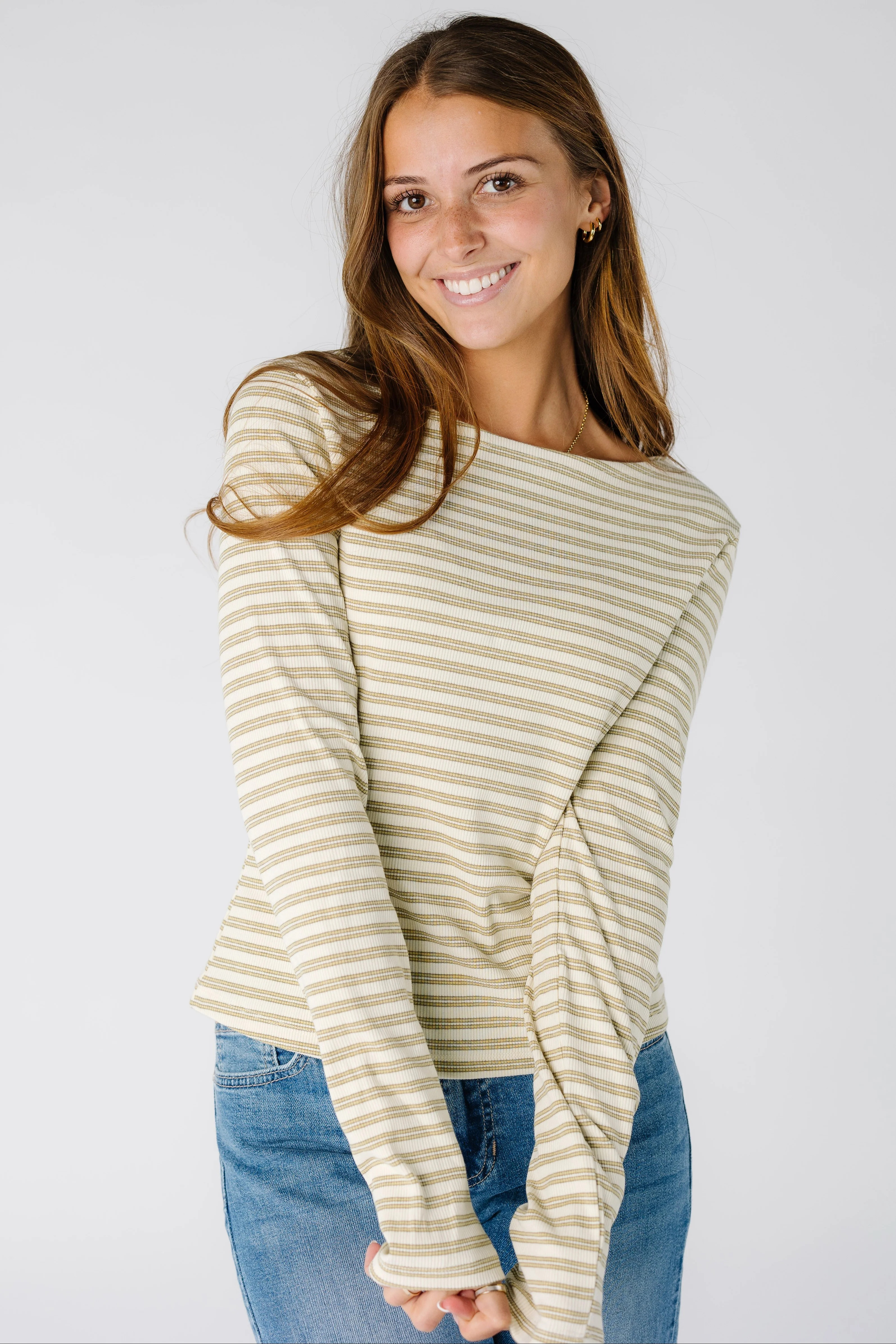 The Jessica Ribbed Long Sleeve Striped Tee | Called To Surf