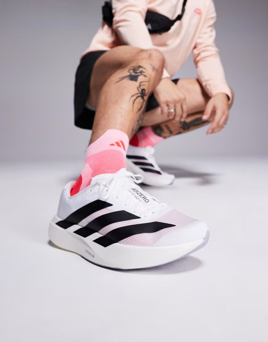 adidas Running Adizero EVO SL trainers in white and black | ASOS (Global)