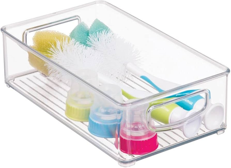 mDesign Small Plastic Baby Nursery and Food Organizer - Storage Holder Bin with Handles for Close... | Amazon (US)