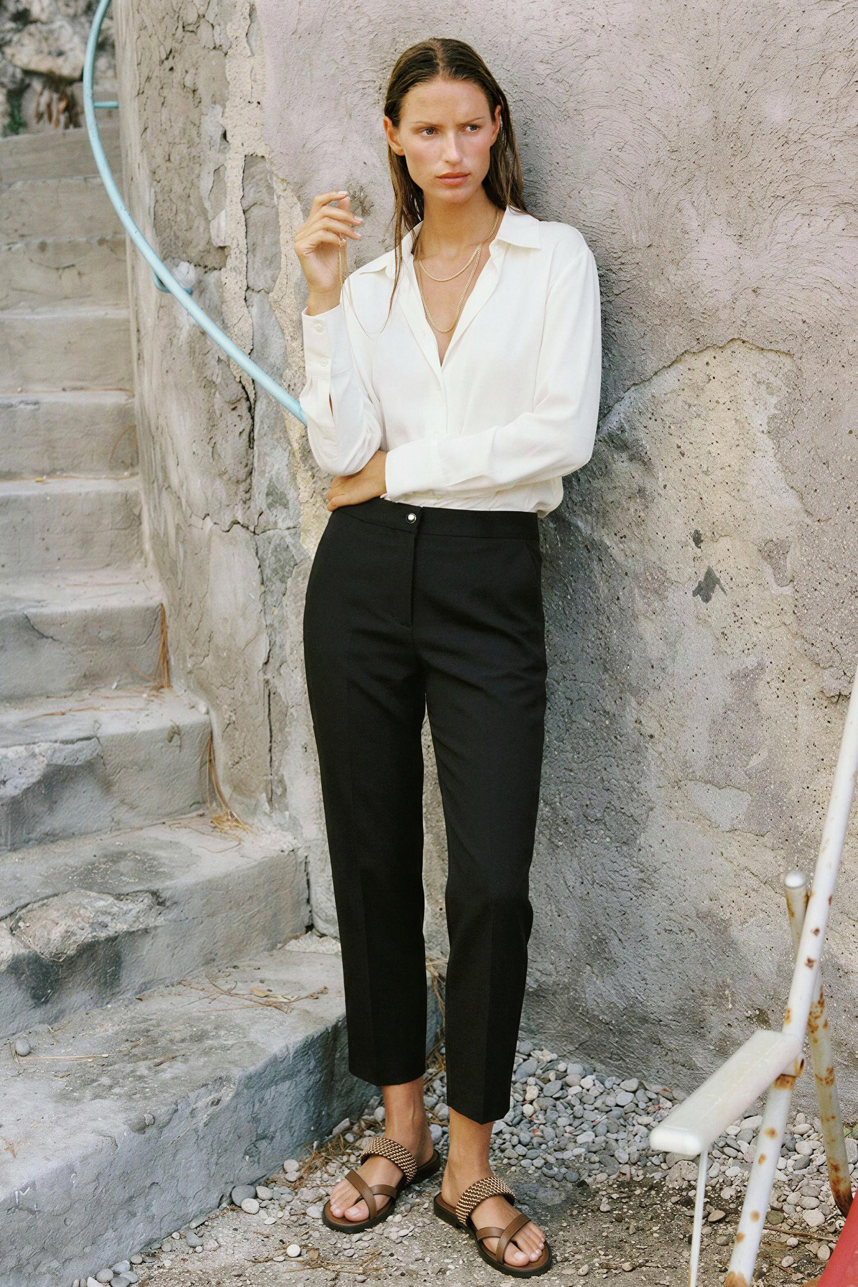 HIGH-WAISTED ANKLE-LENGTH PANTS | Zara US