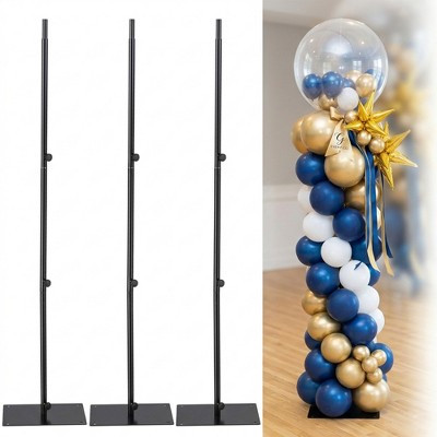 Yescom 3 Pack Balloon Column Stand with Base for Floor for Wedding Grand Opening Anniversary Graduation Event Party Decorations Black | Target