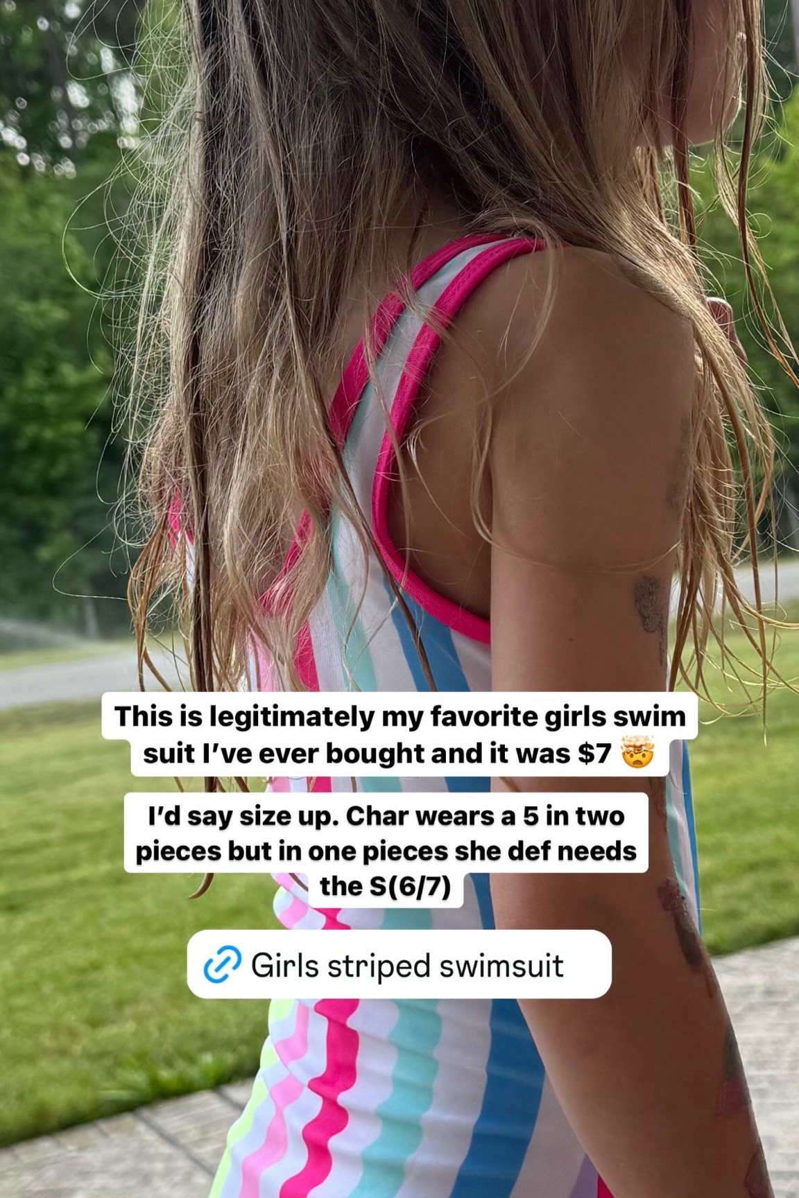 This $7 swimsuit is my new favorite. Size up if you're unsure. My 4 yo is in a XS (4/5), my 6 yo is in a S (6/7). 

#LTKKids #LTKSeasonal #LTKFamily