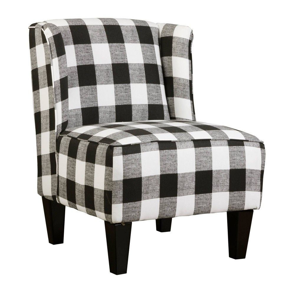 5pc Charlie Winged Slipper Chair Buffalo Check Plaid Black/White - Chapter 3 | Target