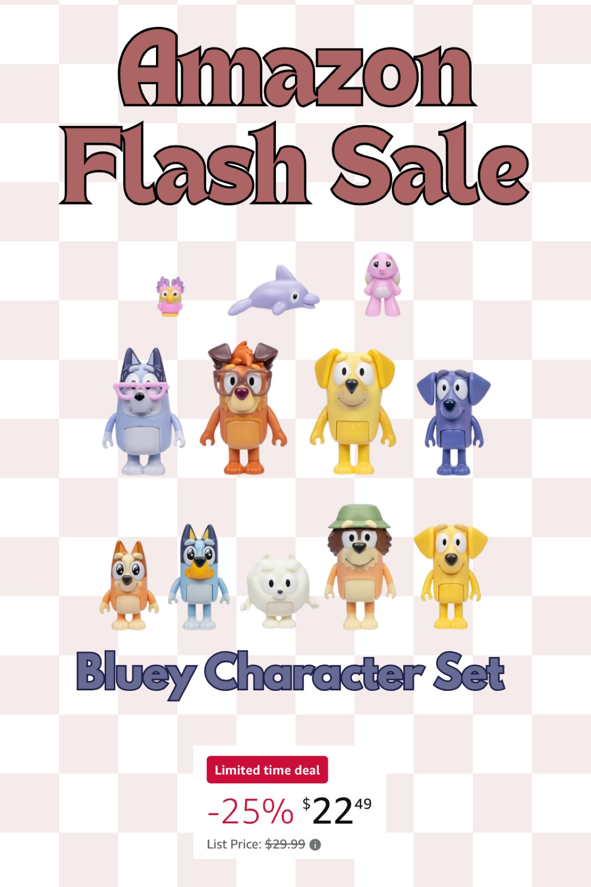 Bluey suspect fan character set on flash sale on Amazon. Grabbing this for Christmas, we have the bluey play house and can’t wait to add these! 

#LTKKids #LTKBaby #LTKFamily