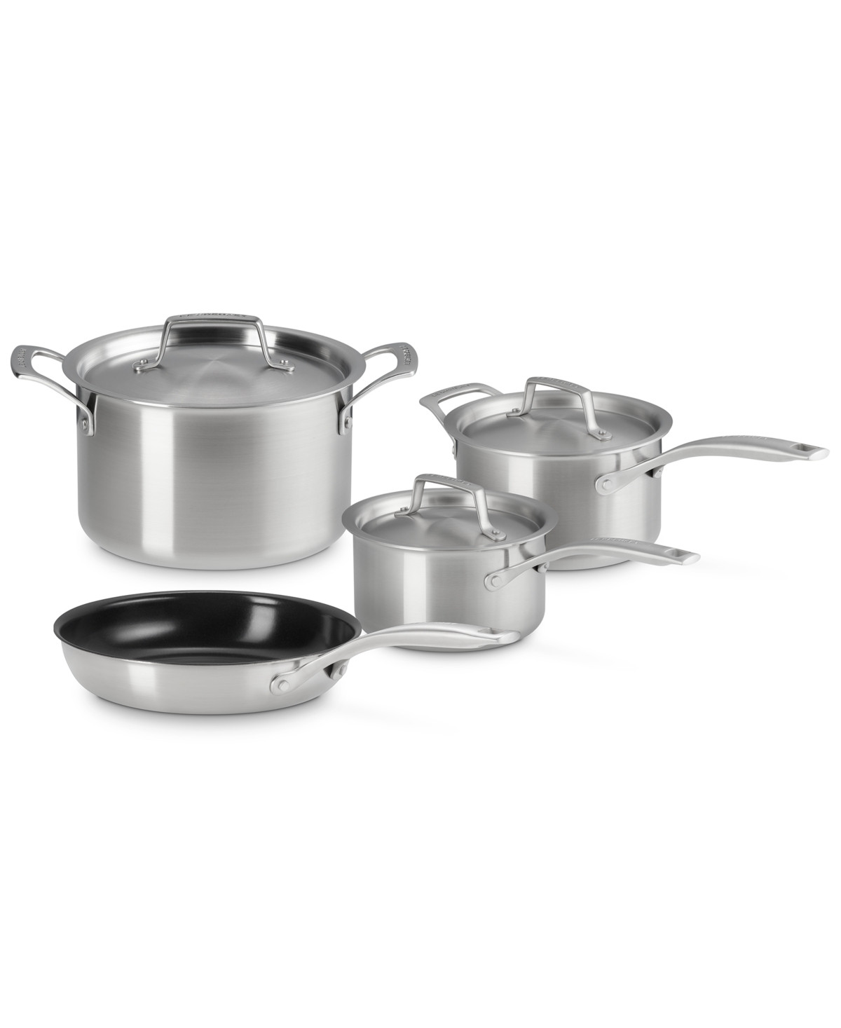 Le Creuset Essential Stainless Steel 7-Pc. Cookware Set - Stainless Steel | Macy's