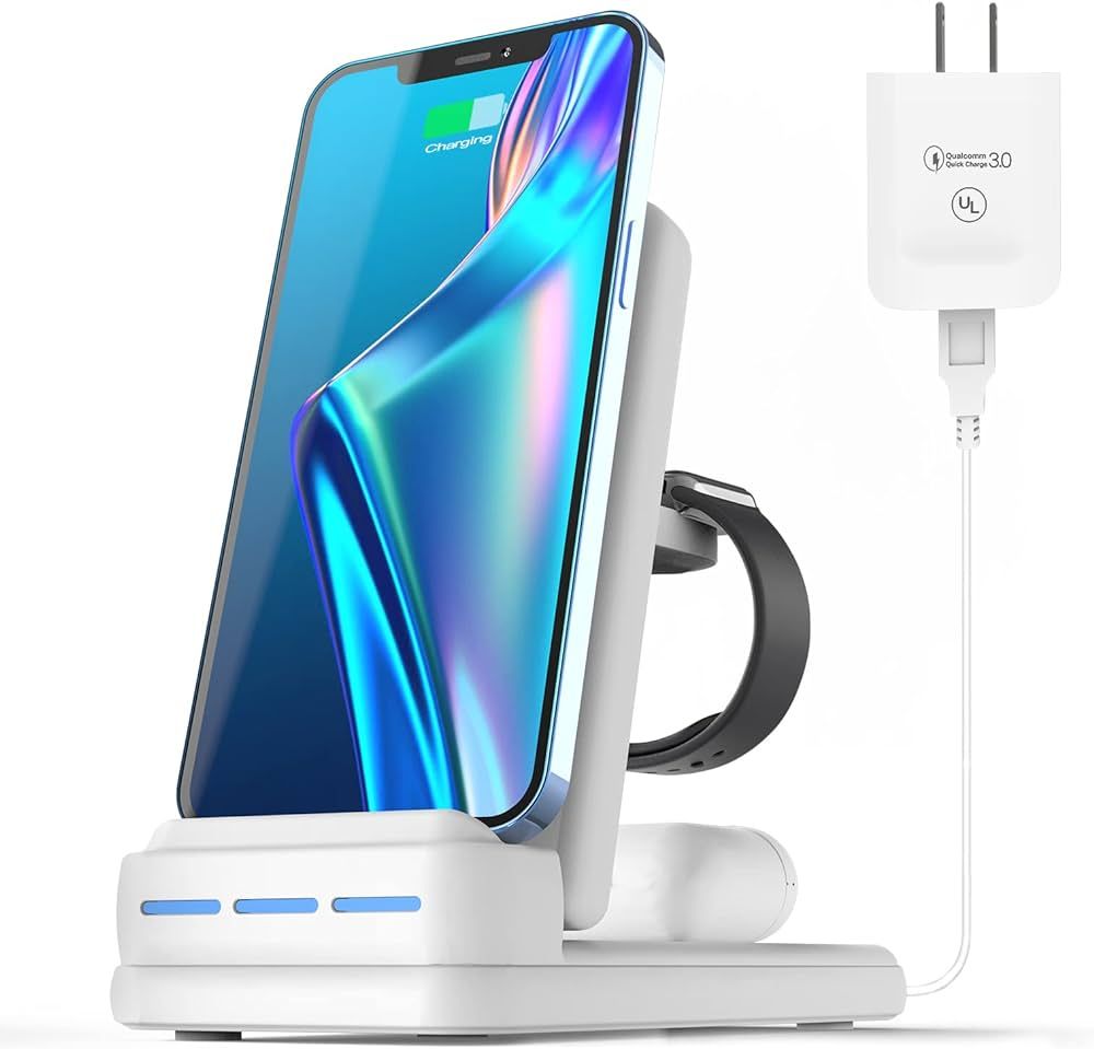 Wireless Charging Station - DNTGVUP Foldable 3 in 1 Wireless Charger for iPhone 15/14/13/12/Pro/Mini | Amazon (US)