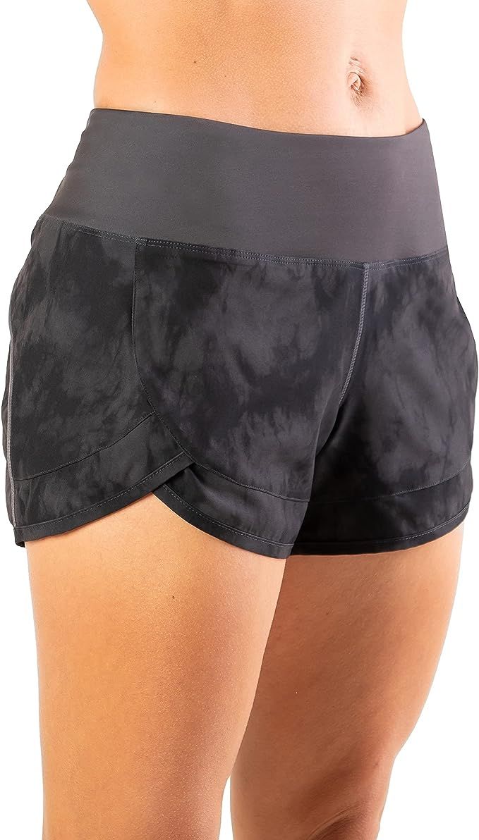 Tough Mode Womens 3" Lightweight Running WOD Volleyball Shorts Workout Mesh Liner Zip Pocket | Amazon (US)