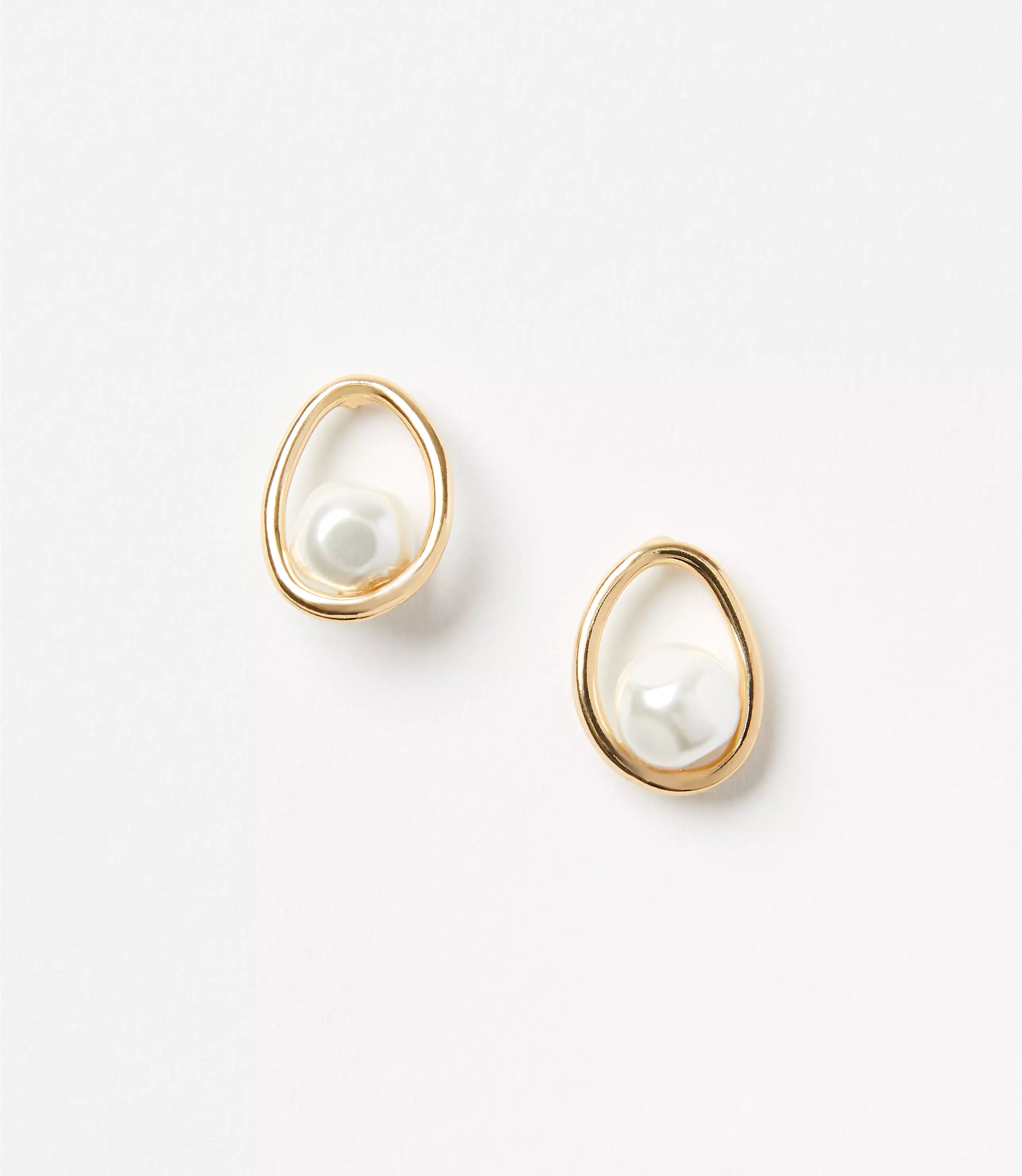 Pearlized Stud Earrings | LOFT