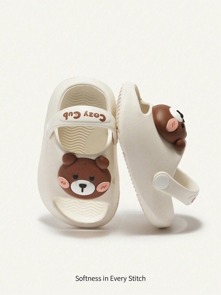 Cozy Cub Cute Bear Pattern Soft Comfortable Anti-slip Baby Sandals | SHEIN