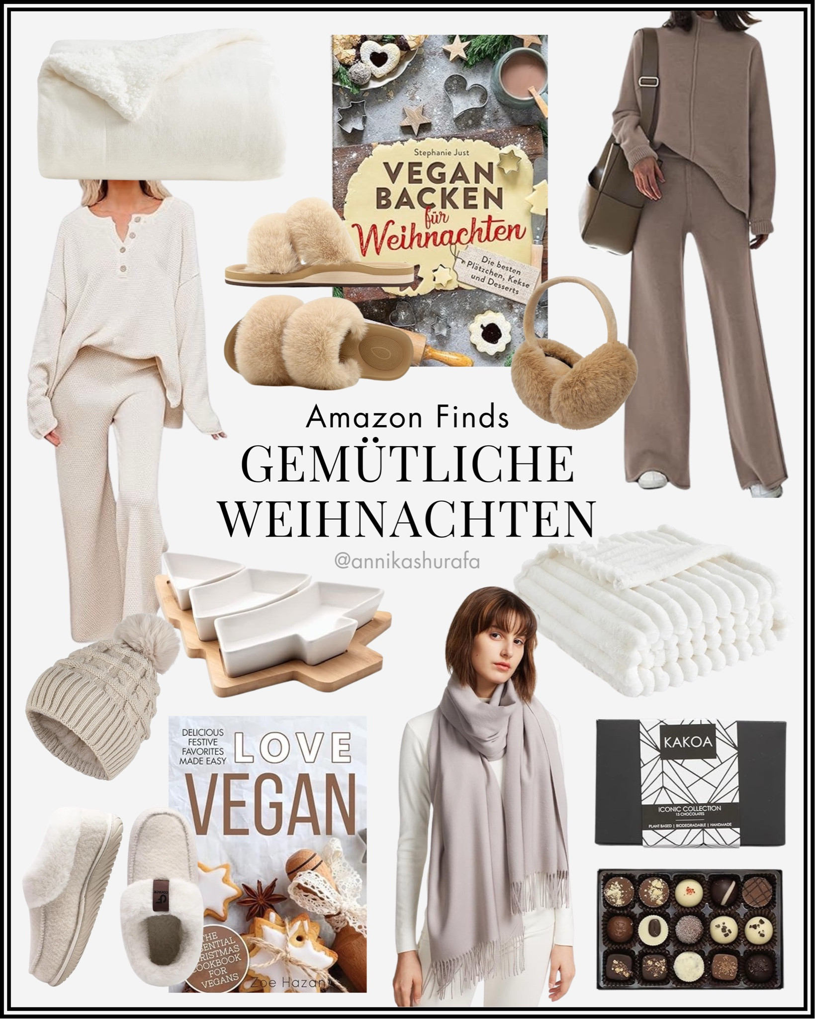 Amazon Finds Gemütliche Weihnachten Zuhause | Amazon Must Haves Winter & Weihnachten, Amazon Gift Guide, Gift Guide For Her, Kuscheldecke, Amazon Black Week, Black Friday, Black Deals, Vegan Backen, Vegan Kochbuch, Hausschuhe mit Fell, Ugg Dupe, Winterschuhe, Beige Aesthetic, Neutral Aesthetic, Beige Weihnachten, Strick Set Damen, Loungewear, Winter Mütze, warme Kleidung Winter, Tannenbaum Platte, Snack Platte Weihnachten, Weihnachten Geschirr, White Aesthetic, Cozy Christmas Must Haves, Beige Schal, Vegane Plätzchen, Weihnachten Gift Guide für sie, Gift Guide Vegan, Vegane Weihnachten, Ohrenschützer Fell, Amazon, Geschenkideen für sie, Geschenke für Frauen

#LTKgiftguide #LTKwinter #LTKdeutschland