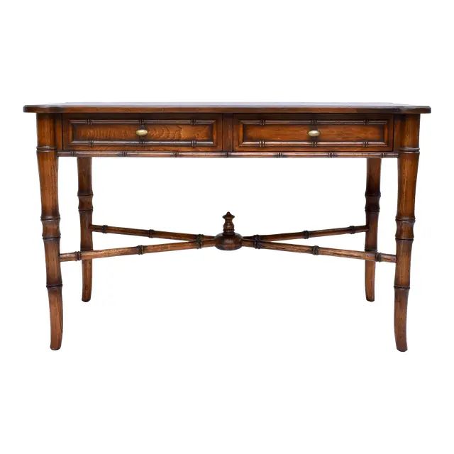 Regency Faux Bamboo Writing Desk | Chairish