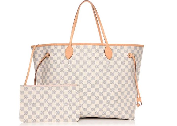 Louis Vuitton Neo Neverfull (With Pouch) Damier Azur GM Rose Ballerine | StockX 