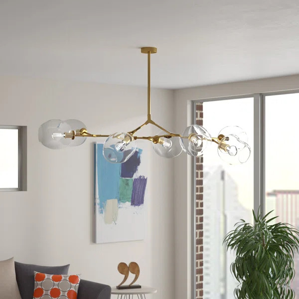 Dingman 7 - Light Sputnik Modern Linear Chandelier | Wayfair Professional